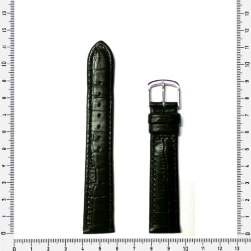 Strap, 18mm watch strap / genuine leather strap, black / Strap made in Germany