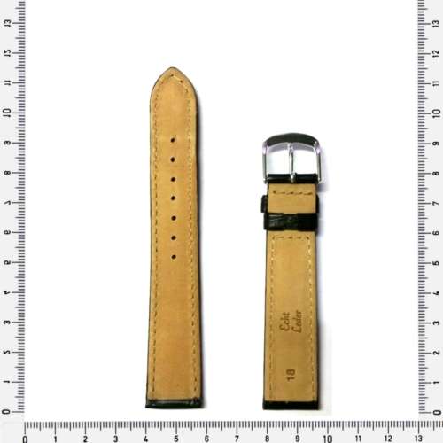Strap, 18mm watch strap / genuine leather strap, black / Strap made in Germany