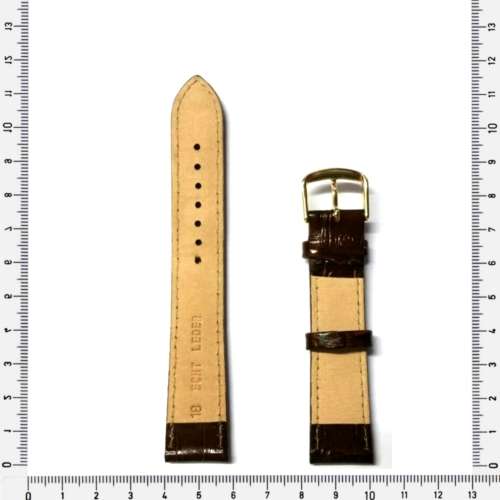 Strap, 18mm watch strap / genuine leather strap, brown / Strap made in Germany