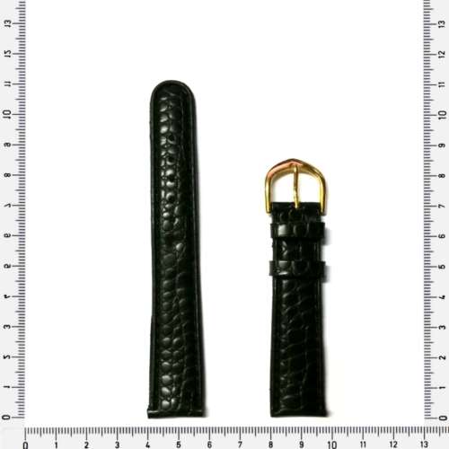 Strap, 18mm watch strap / genuine leather strap, black /  Strap made in Germany