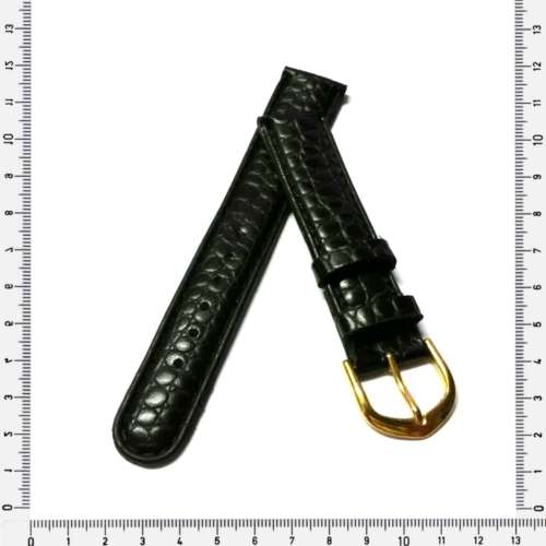 Strap, 18mm watch strap / genuine leather strap, black /  Strap made in Germany