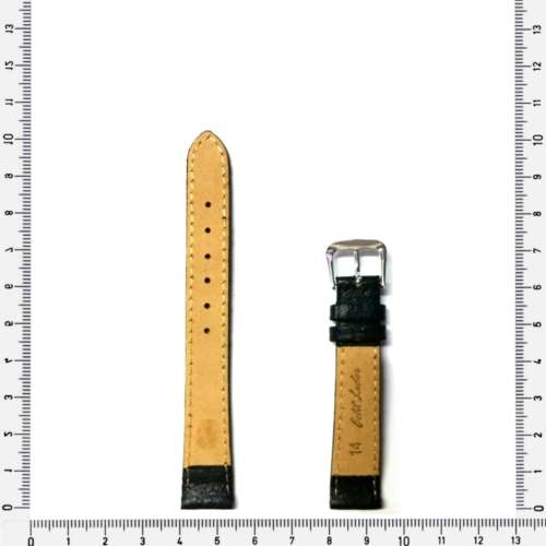Strap, 14mm watch strap / genuine leather strap / dark blue / Strap Made in Germany