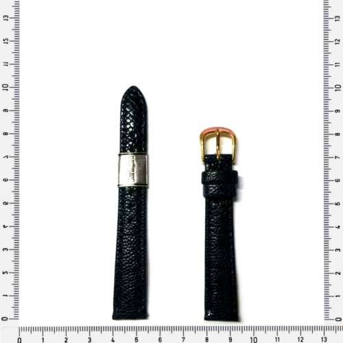 Strap,14mm watch strap, genuine Ostrich leg leather strap, navy blue, Barington, Strap M. in Germany