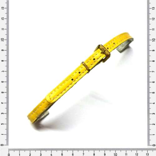 Strap, 6mm watch strap, genuine leather strap, yellow, no spring bars needed, Germany Strap