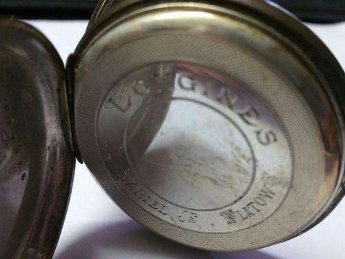 Antique Pocket  watch Longines 800 Silver Case with Enamel Dial -Watchmaker Treasures