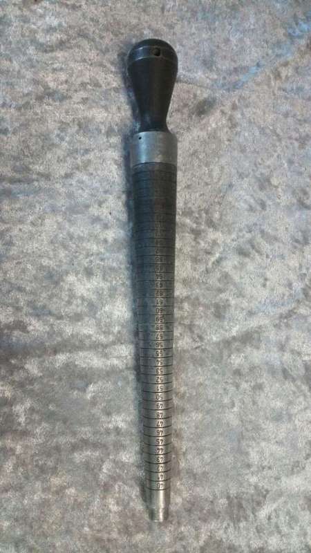 Goldsmith Tools / Vintage / Ring measure bolt size 40-76 / Bolt  made of Steel / Made in Germany