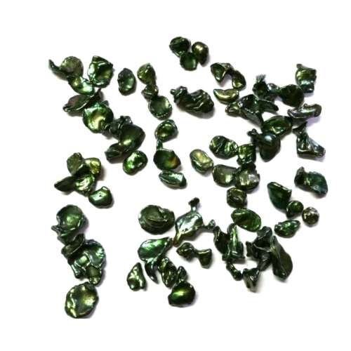 Cultured Keshi pearls dark green top quality +/-10-20mm   price 57pcs