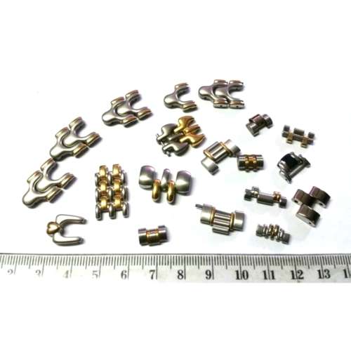 Watch parts / lot of strap parts / gold plated / Stainless steel / bicolor - Watchmaker Treasure
