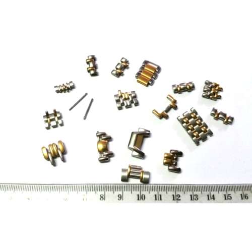Watch parts / lot of strap parts / gold plated / Stainless steel / bicolor - Watchmaker Treasure