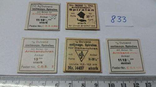Watch Parts Spares / Unused / Movement Parts /  Watchmaker / Price 5 Pockets