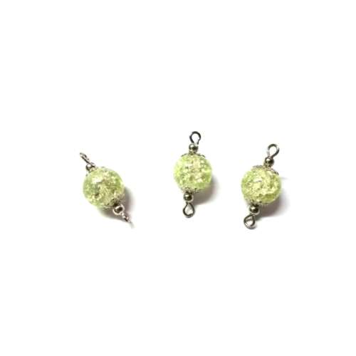 Beads Connectors 23mm/ Glass Beads 10mm / with caps and metal balls /Price p.1pc, Beads for crafting