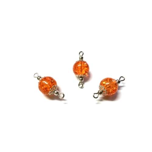 Beads, Connectors 23mm/ Glass Beads 10mm /with caps and metal balls /Price p.1pc, Beads for crafting