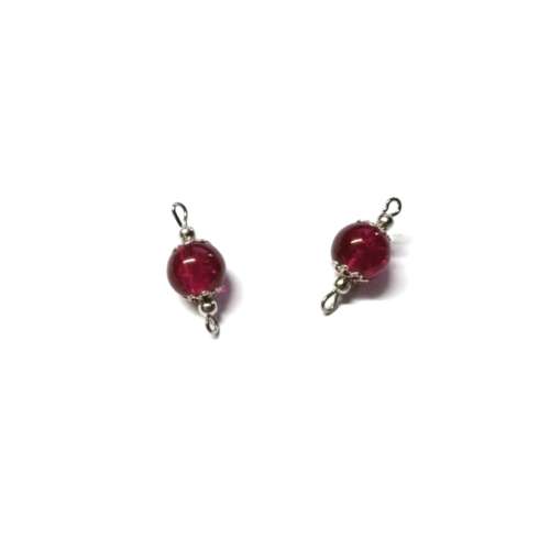 Beads, Connectors 23mm/ Glass Beads 10mm /with caps and metal balls /Price p.1pc, Beads for crafting
