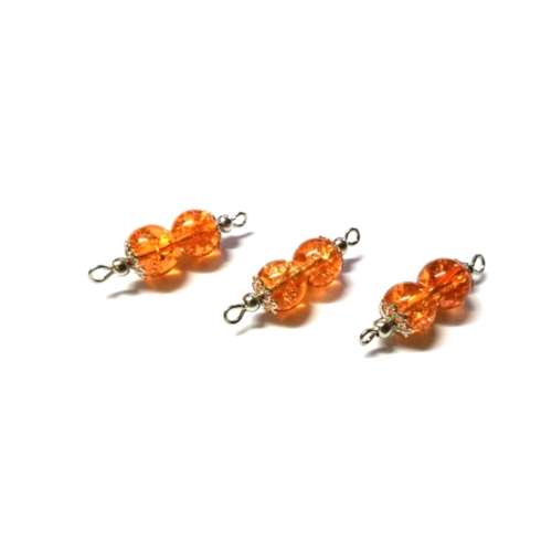 Beads, Connectors 28mm/ Glass Beads 8mm /with caps and metal balls /Price p.1pc, Beads for crafting
