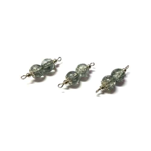 Beads, Connectors 28mm/ Glass Beads 8mm /with caps and metal balls /Price p.1pc, Beads for crafting