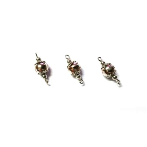 Beads, Connectors 20mm/ Glass silver marble Beads 8mm  /Price p.1pc, Beads for crafting