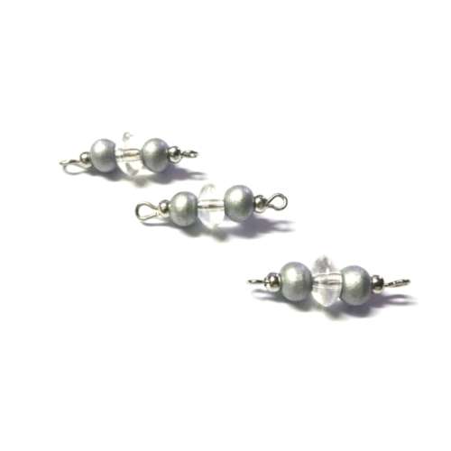 Beads/Connectors 22mm /Glass Beads 8mm color less/ wooden Beads 6mm silver/Price p.1pc, crafting