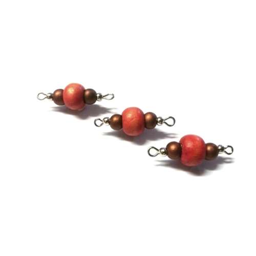Beads /Connectors 28mm/Wood Beads 10mm orange/ Wood Beads 6mm copper/Price p.1pc, crafting