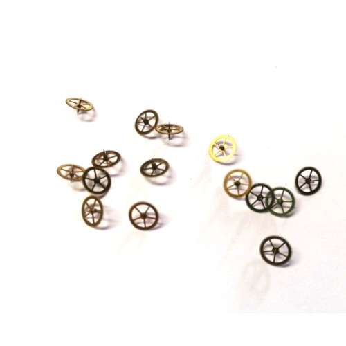 Clock - watch parts - 15 pcs -gears -W 6.8 H 5.4 - Watchmaker find your Treasure