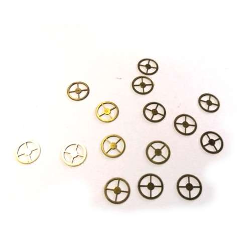 Clock - watch parts - 15 pcs -gears -W h flat - Watchmaker find your Treasure