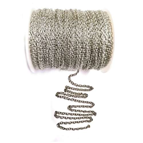 Chain / Rhodium color / 3mm / price 1m PACK /for jewellery crafting