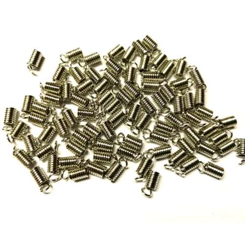 Springs Cord Ends / Metal /top quality /  -40pcs  - 4.1x7mm - Hole 3.1mm / Beads for crafting