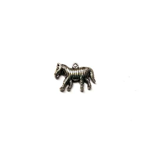Pendant / Nickel free Metal / Zebra / 22mm x 15mm / full body / Price p. 1pc / for crafting