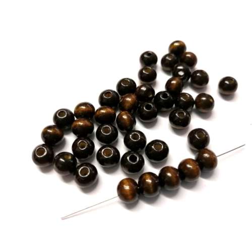 Beads / Wooden Beads  8mm,  brown Beads, 40 pcs / Beads for crafting