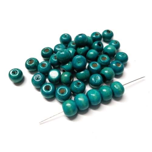 Beads / Wooden Beads  8mm  turquoise Beads- 40 pcs / Beads for crafting