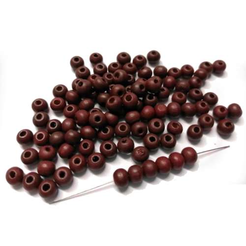 Beads / Wooden Beads / 6mm / dark red brown Beads / Price p. 100 pcs / Beads for crafting