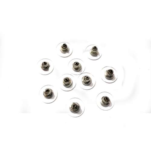 10pcs Findings, Earring Stopper, colour silver - Findings for crafting