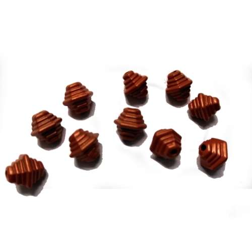 Beads /Acrylic Beads  10mm -  10 pcs metallic copper- for jewellery crafting