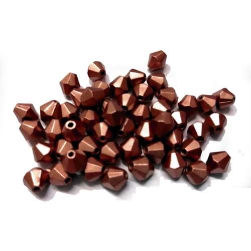 Beads /Acrylic Beads  8mm -  50 pcs metallic brown- for jewellery crafting