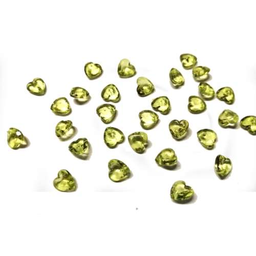 Beads / Acrylic Beads - 8mm -  30 pcs - light green Hearts for jewellery crafting