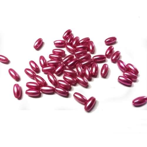 Beads / Acrylic Beads - 8mm -  50 pcs - metallic pink - Oval for jewellery crafting