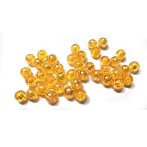 Beads / Acrylic Beads - 6mm ball -  40pcs - yellow - glossy glass optic - for jewellery crafting