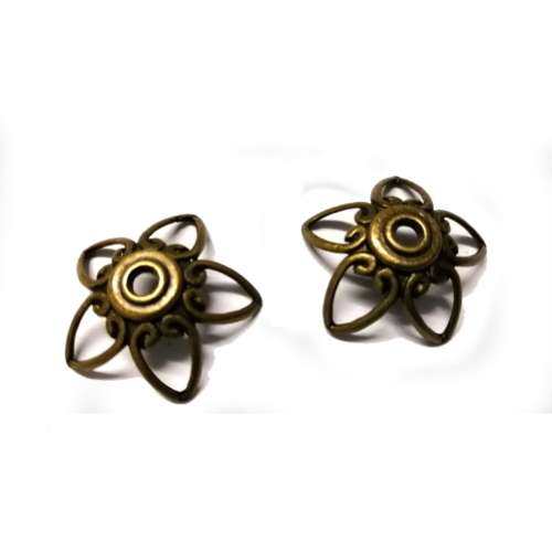 Bead Caps - 2pcs  - Antique Gold Metal 27mm / for jewellery crafting