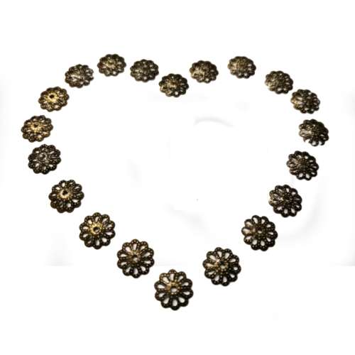 Findings - Bead Caps - 20pcs  - Antique Gold Metal 9mm / Findings for crafting
