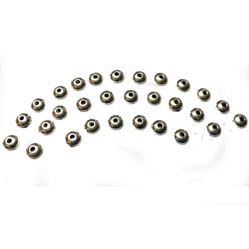 Bead Caps - 30pcs  - Silver Metal 6mm / for jewellery crafting