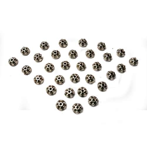 Findings - Bead Caps - 30pcs  - Silver Metal 5mm / Findings for crafting