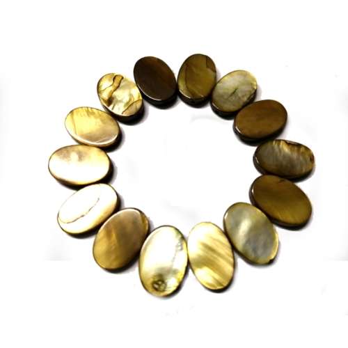 Beads / Shell  Beads +/-15x10mm - Oval - 14pcs / Beads for crafting