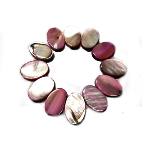 Beads / Shell  Beads +/-15x10mm - Oval - 12pcs / Beads for crafting