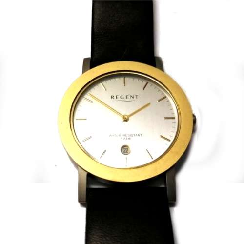 Regent  - Made in Germany- Quartz Watch NEW - Titanium Bicolor