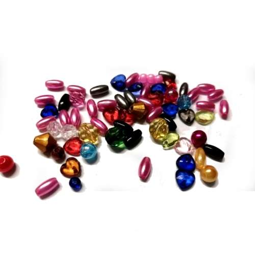 Princess Treasure Beads / Acrylic  Bead Set - 70 pcs for jewellery crafting
