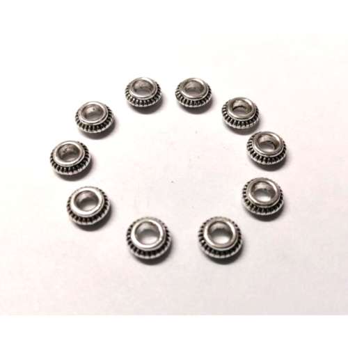 Beads / Metal Beads - 10pcs   - 6x3mm - Hole +/- 3mm / Beads for crafting