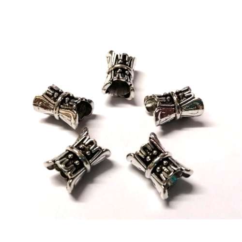 Beads / Metal Beads - 5pcs   - 14x8mm - Hole +/- 6mm / Beads for crafting