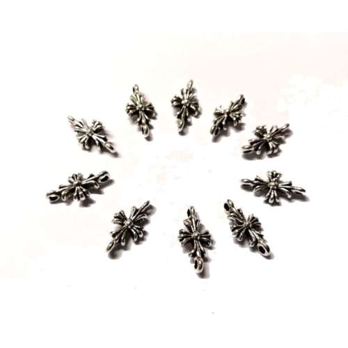 Beads -Metal Beads - 10pcs  - 12.5x6mm - Hole +/- 1.5mm for 2 strings / Beads for crafting