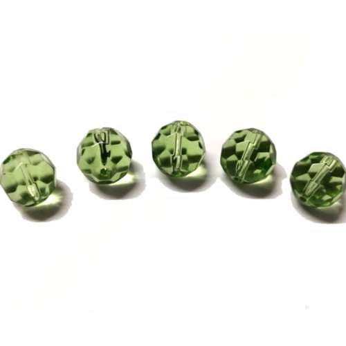 Beads - Glass Beads  - crystal optic- 5pcs  - 14mm - Hole +/- 2mm / Beads for crafting