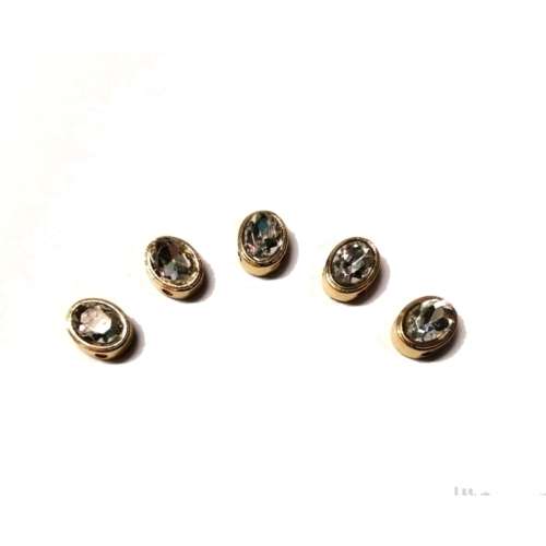 Beads - Metal Beads - 5pcs - Gold  - 10x8mm - Holes 2 strings +/- 1.5mm / Beads for crafting