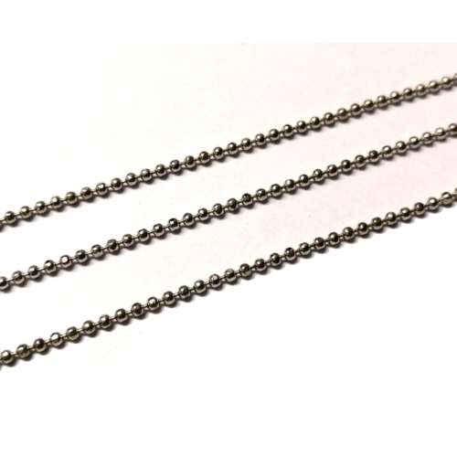 Beads -Chain  / Rhodium color / 1.5mm / p. 2 m / Beads for crafting